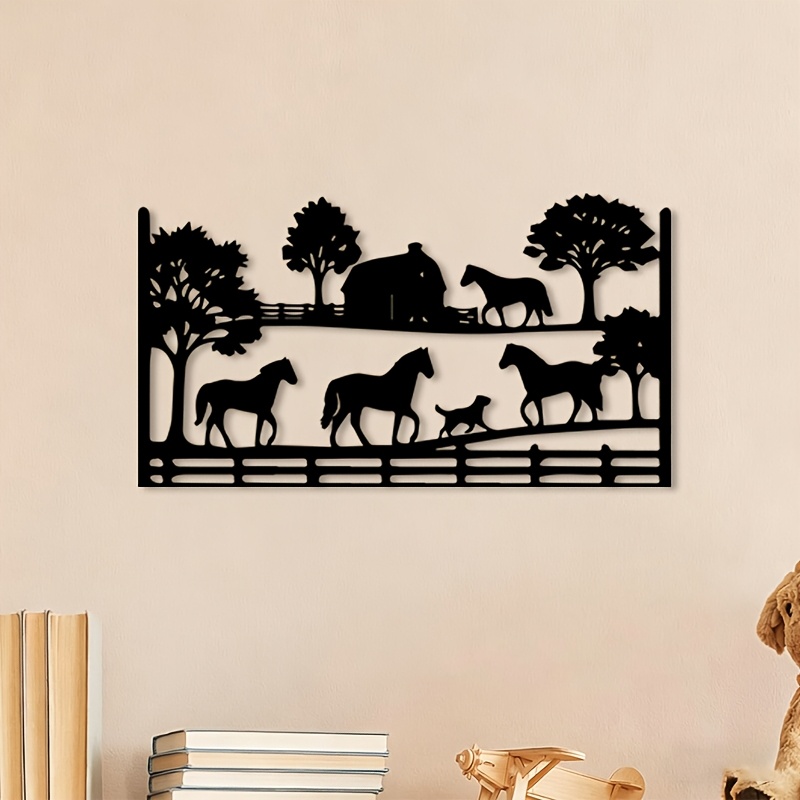 Art Craft Horse - CIFBUY Metal Wall Art Horse Farm