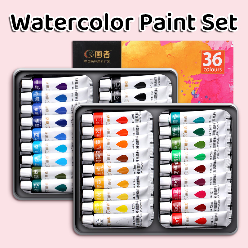 Art Craft Easy With Paper - 36 Colors Watercolor Paint Set,12ml/0.41floz Each,Easy