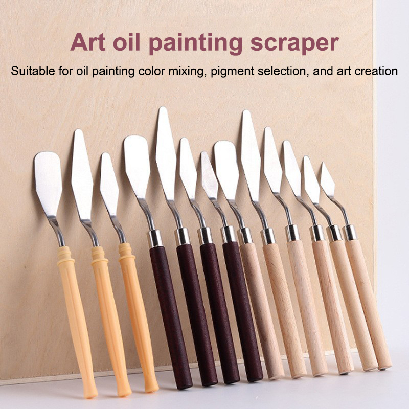 Painting Knife Palette - 【Happy】7Pcs/Set Stainless Steel Oil Painting Knives