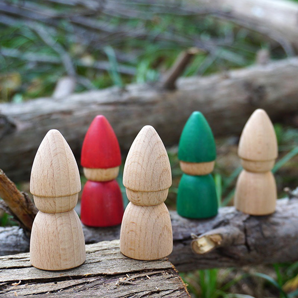 Art Y Craft - 6Pcs Wooden Peg People Unpainted DIY
