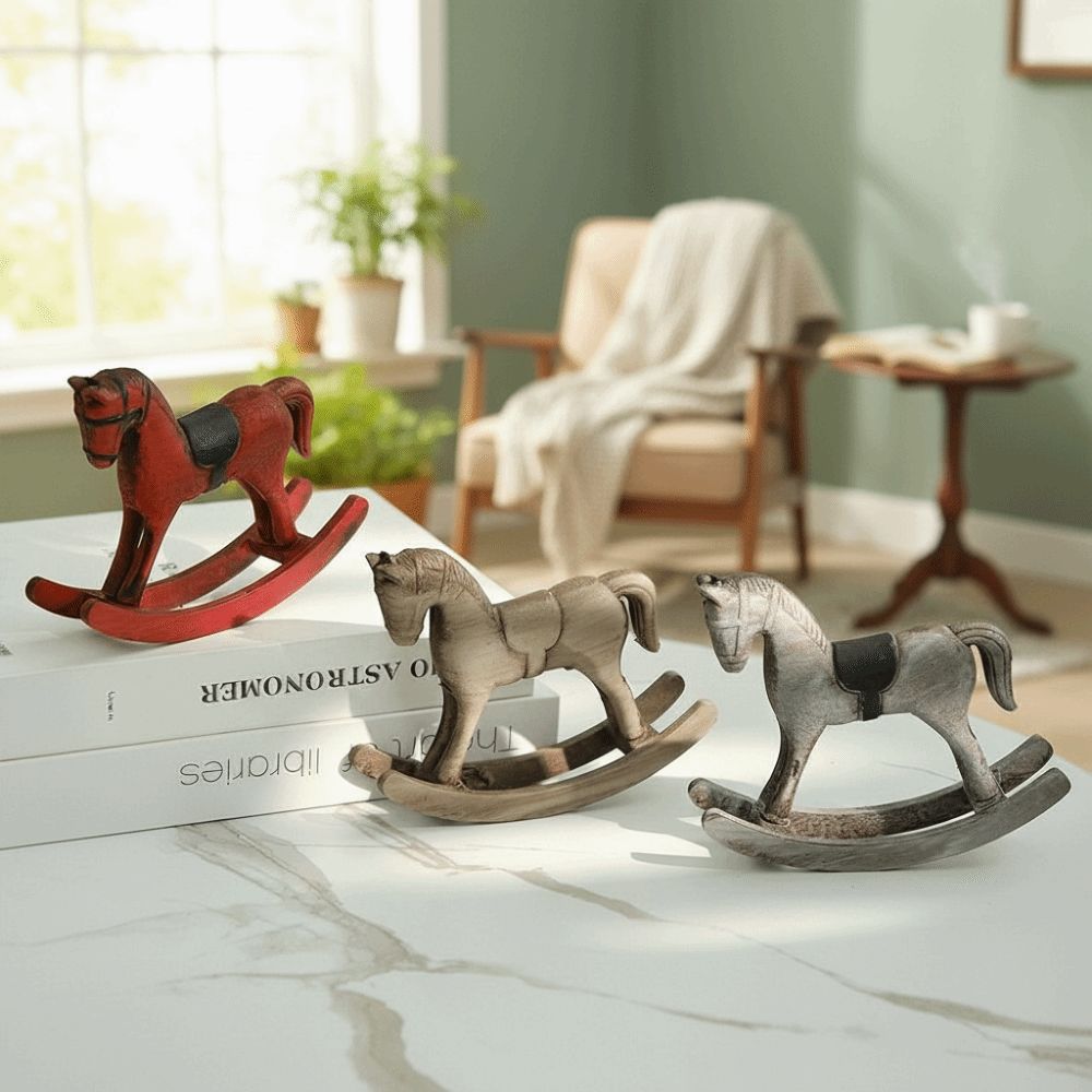 Art Craft Horse - Creative Design Wooden Horse Wooden Rocking