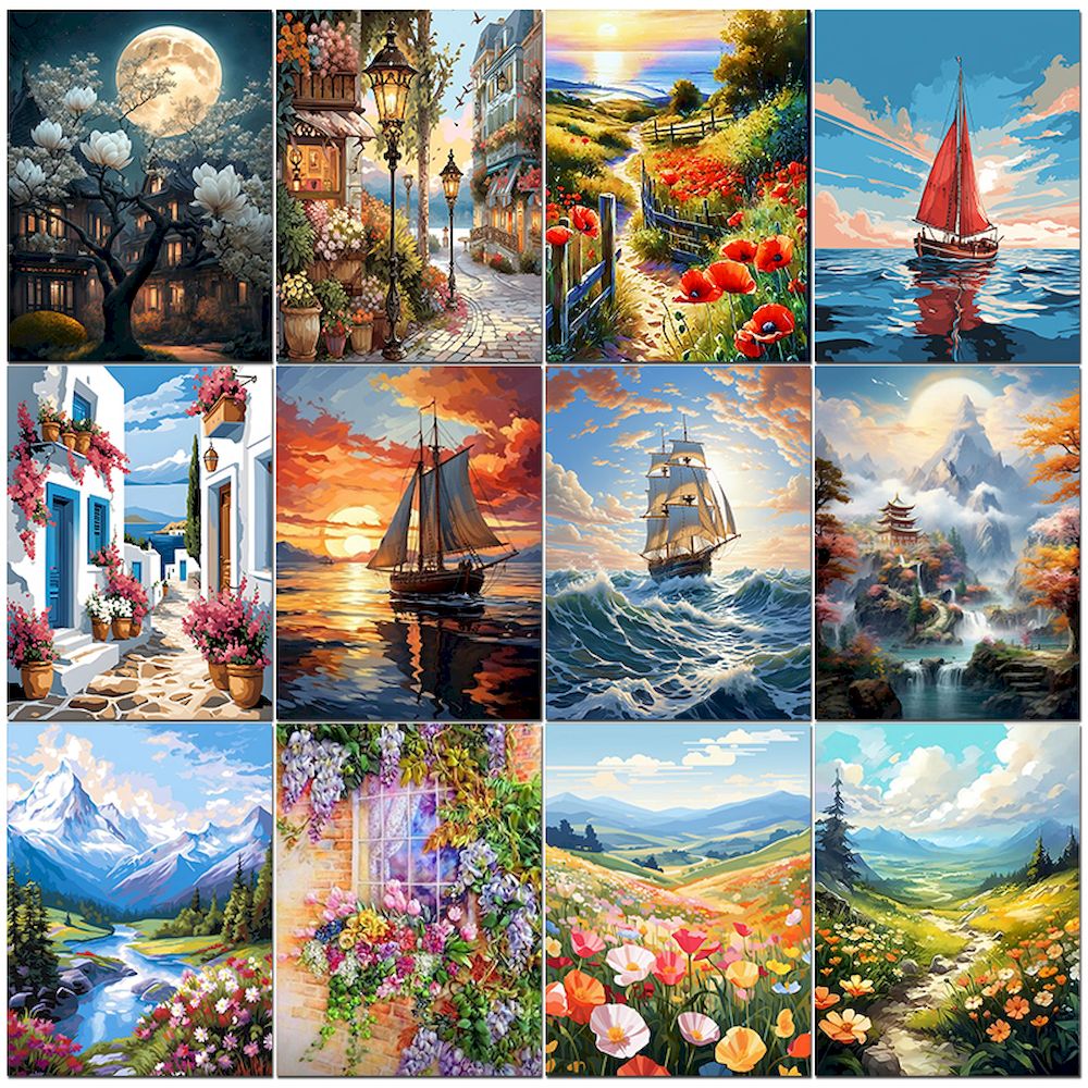 Art And Craft Numbers - PhotoCustom DIY Handwork Oil Painting By