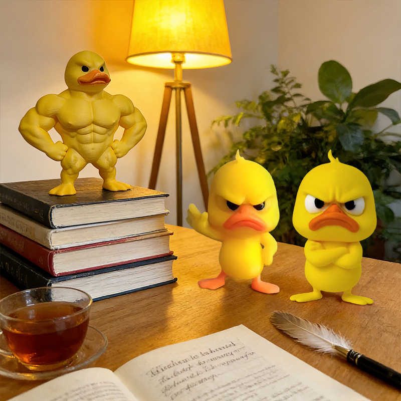 Art Craft Duck - 1/3pcs Angry Yellow Duck Statue with