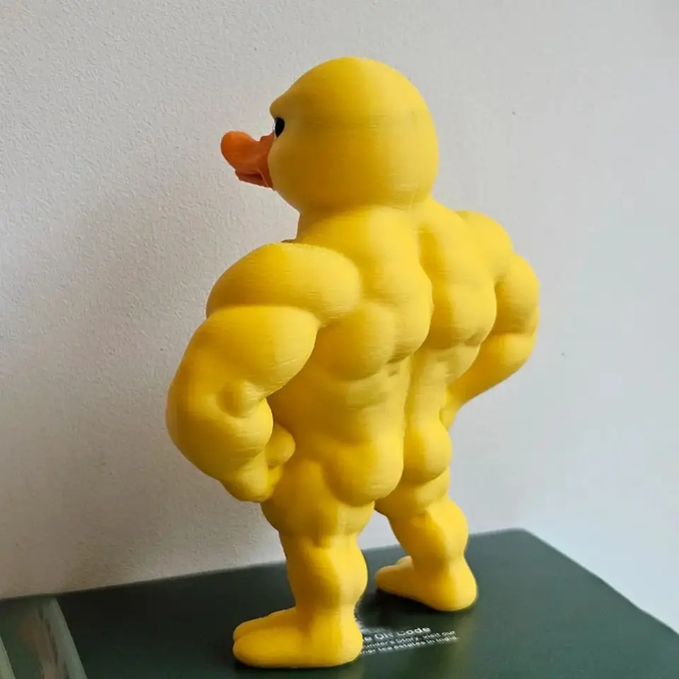 Art Craft Duck - 3/1Pcs Muscle/Angry Duck Statue -3D Desktop