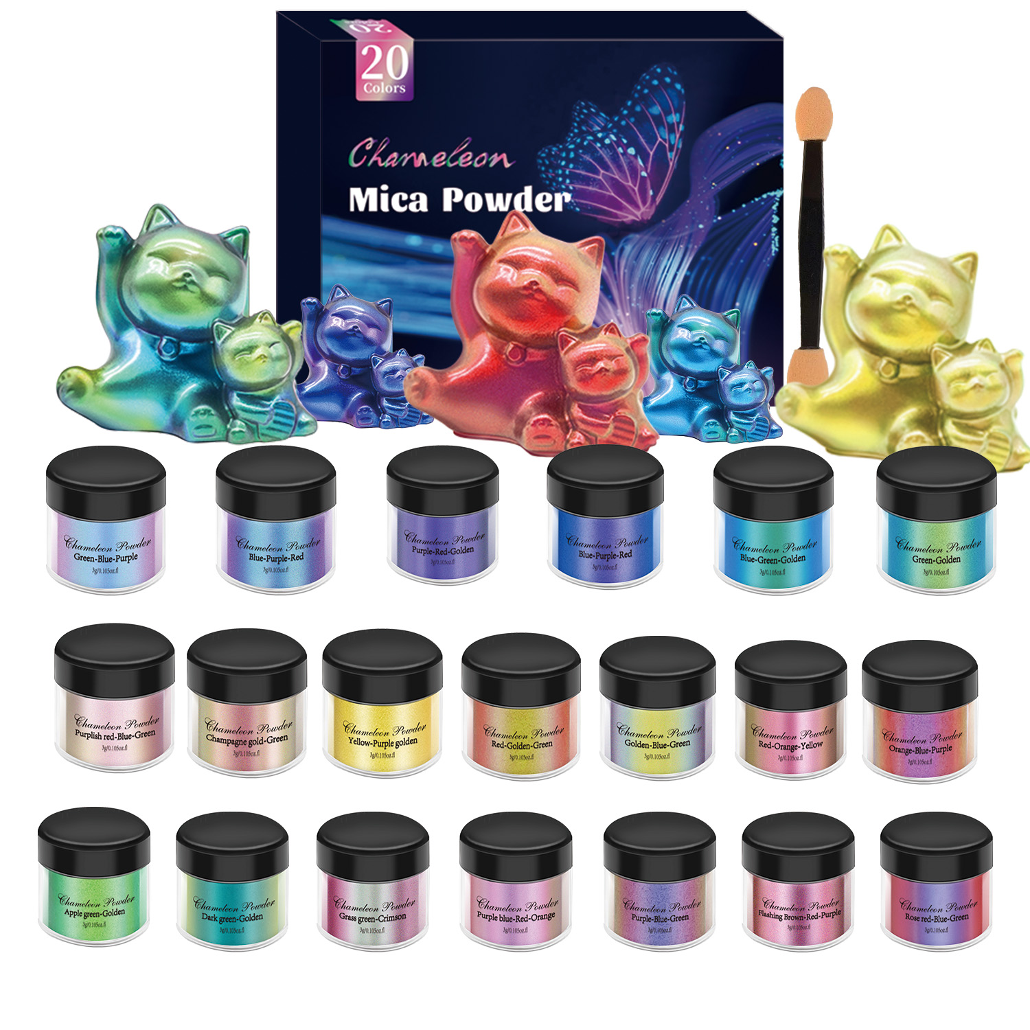 10/20pcs Mirror Chameleons Pig - đánh giá và giá Resin Pigment Powder