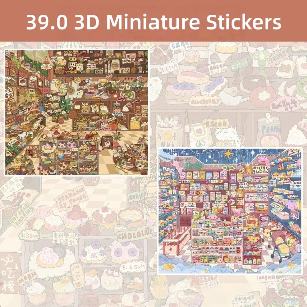 Shop Pattern 3D Cabin Stickers - đánh giá và giá Art Craft Bakery