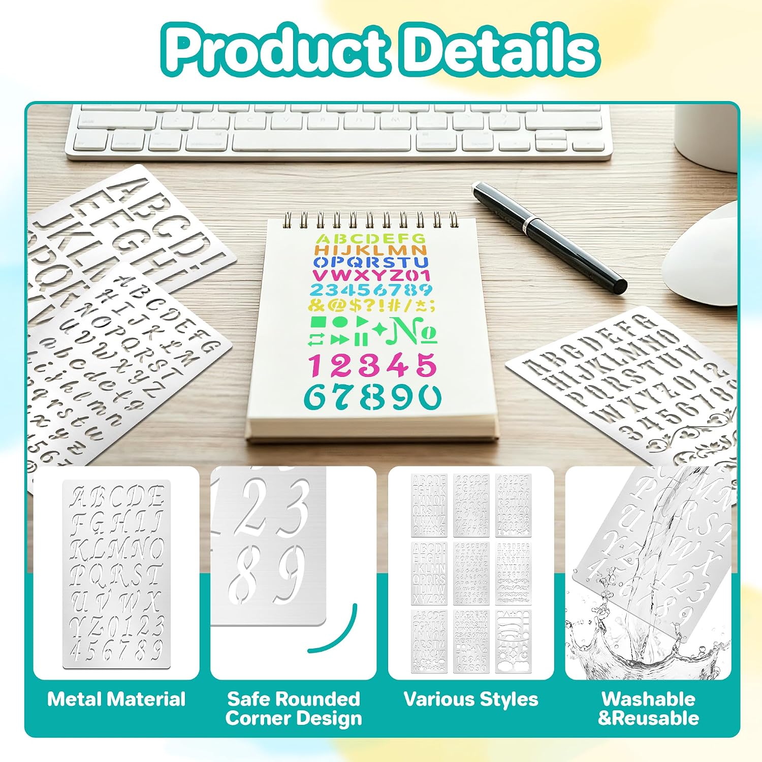 9Pcs Metal Letter Number Stenc - đánh giá và giá Art And Craft Numbers