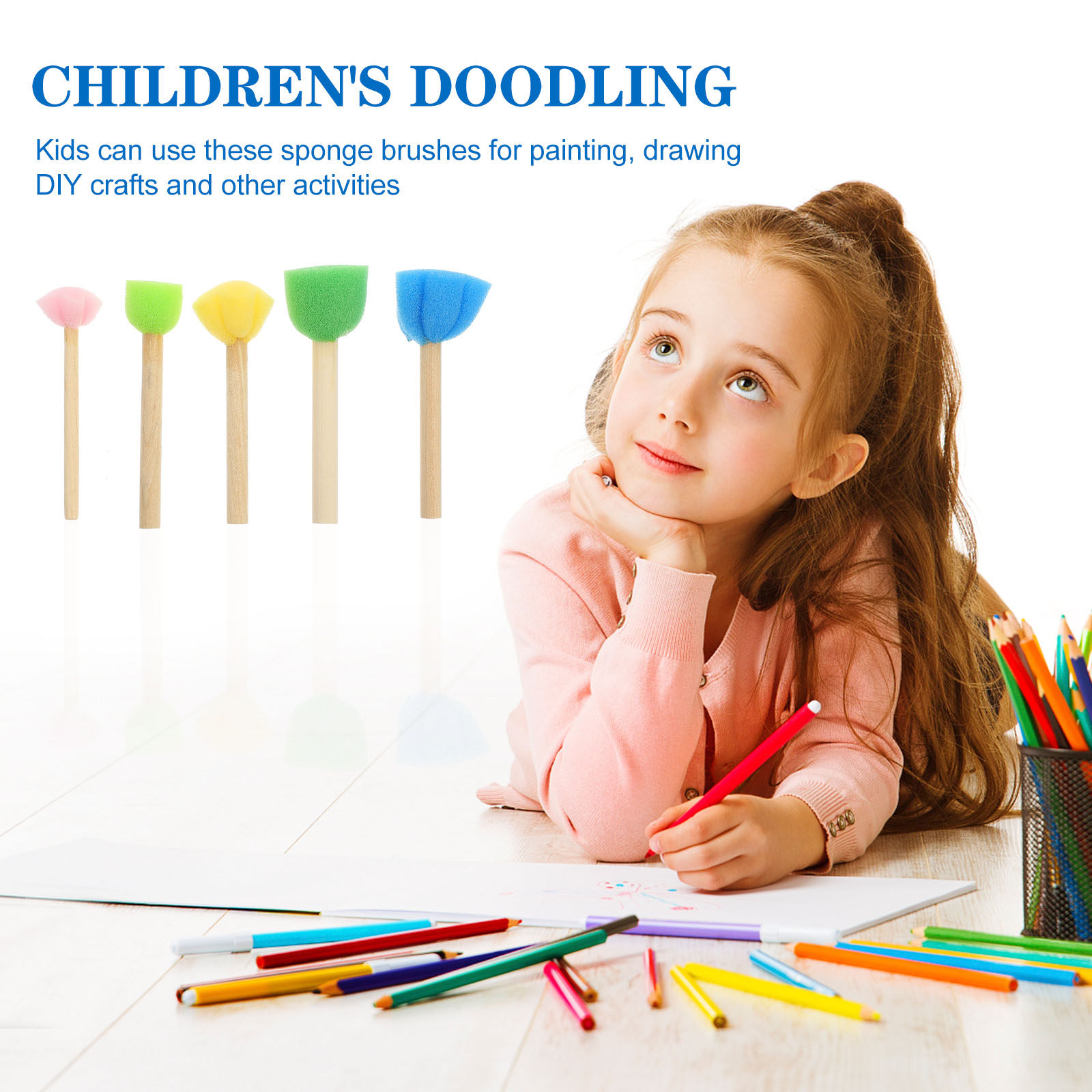 25Pcs Sponge Brush Set Colorfu - đánh giá và giá Art And Craft For Nursery