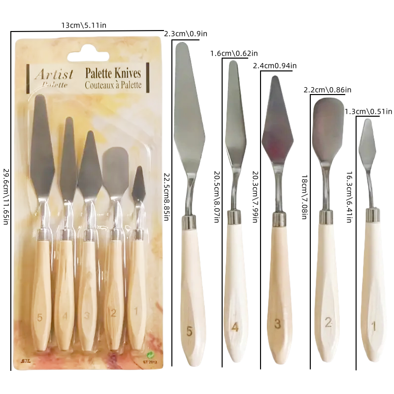 5-piece oil painting palette k - đánh giá và giá Painting Knife Palette