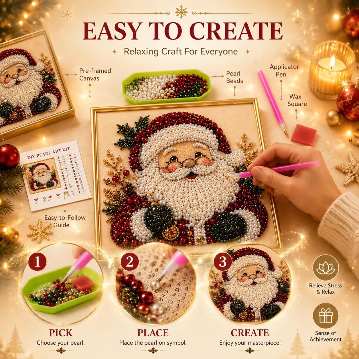 DIY Christmas Pearl Diamond Pa - đánh giá và giá Art Craft For Christmas
