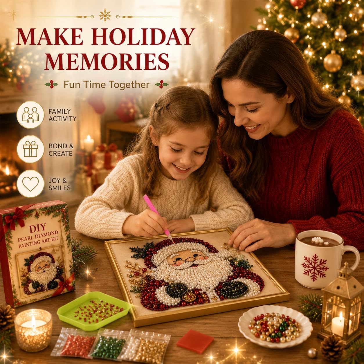 DIY Christmas Pearl Diamond Pa - đánh giá và giá Art Craft For Christmas