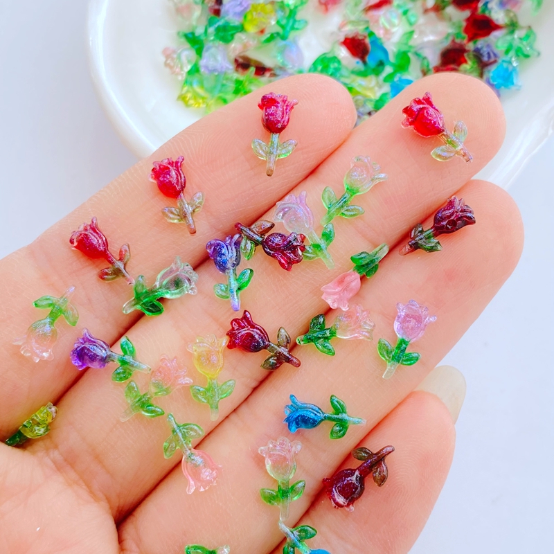 100pcs Resin Glitter Mini Cute - đánh giá và giá Art Craft Rose