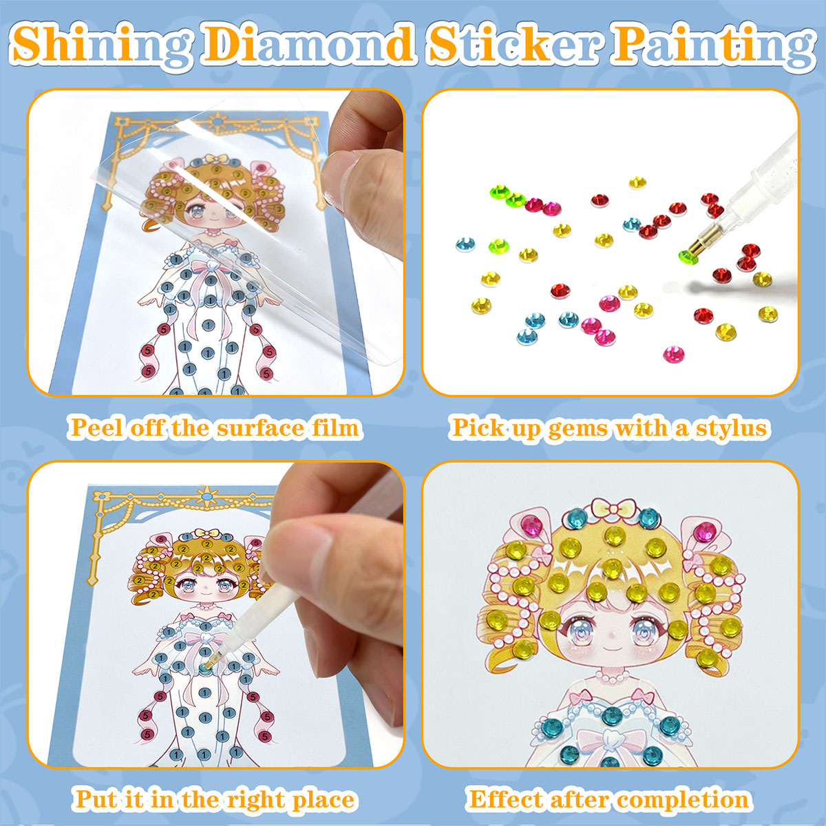 16 Pcs Gem Kit DIY Arts Crafts - đánh giá và giá Art And Craft Numbers