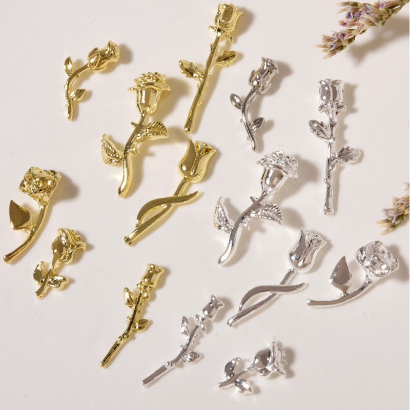 10 Chiếc 3D Hoa Hồng Móng Tay  - đánh giá và giá Art Craft Rose