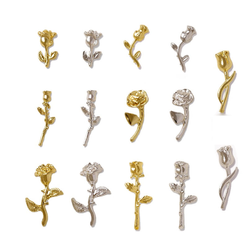 10 Chiếc 3D Hoa Hồng Móng Tay  - đánh giá và giá Art Craft Rose