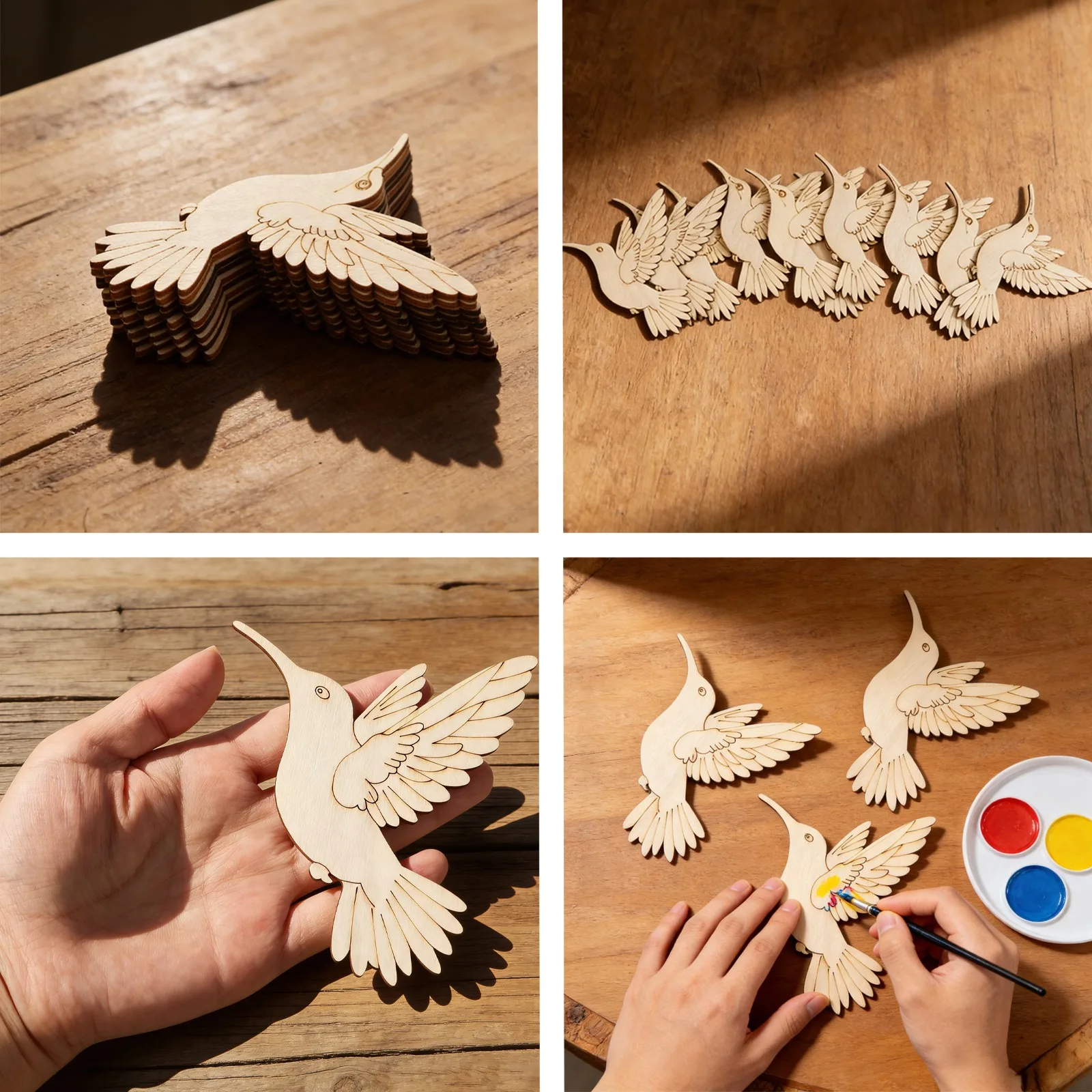 10pcs Unfinished Wood Animal B - đánh giá và giá Art Craft Painting