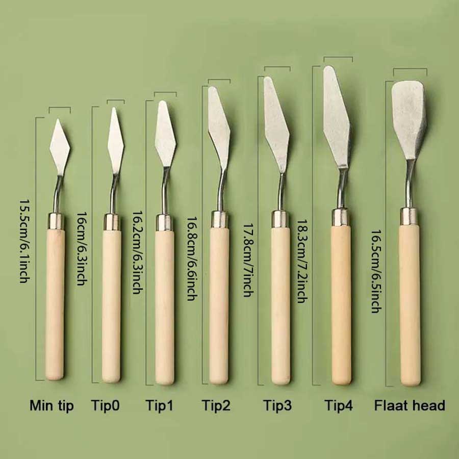 7/14Pcs Stainless Steel Oil Pa - đánh giá và giá Painting Knife Palette
