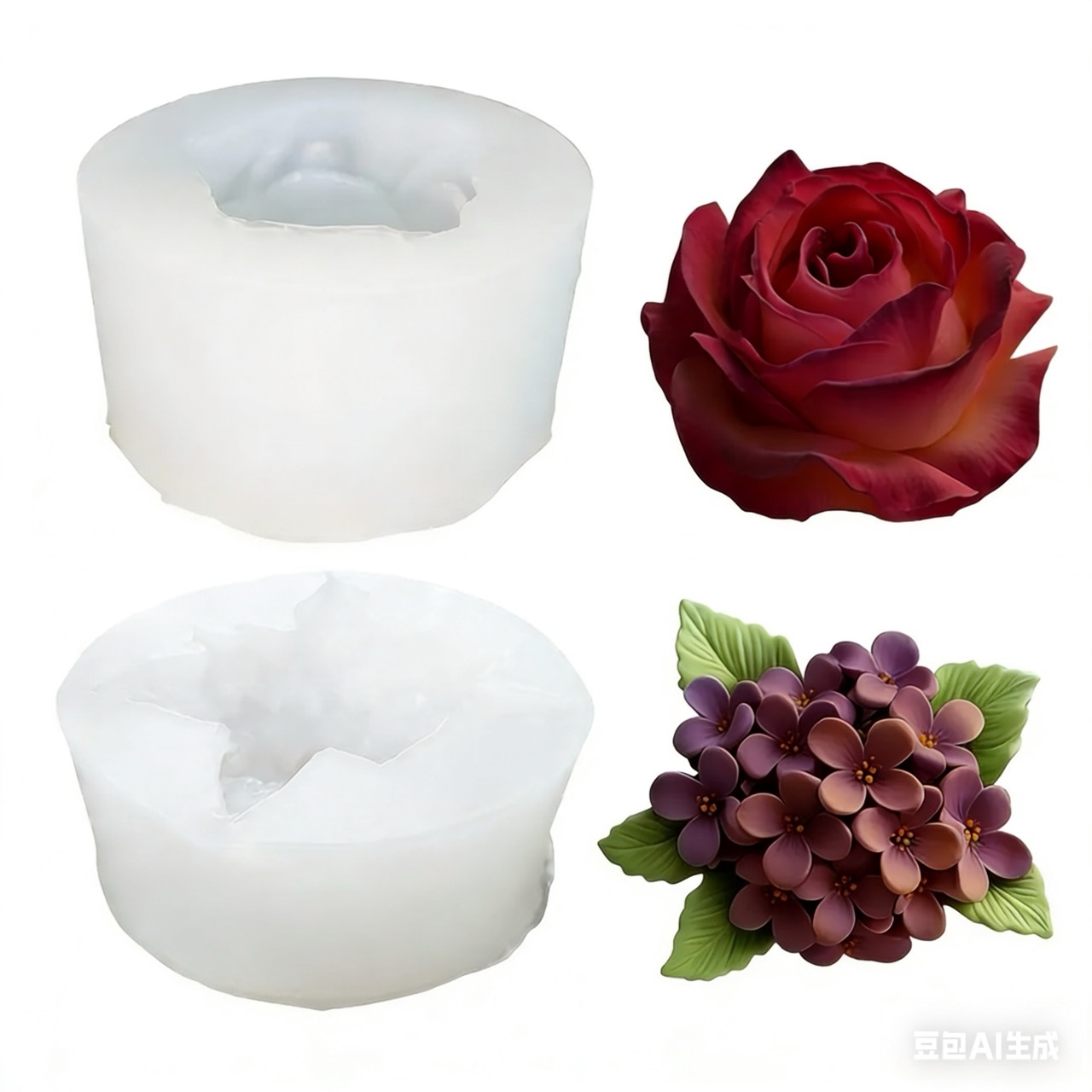 2-Piece 3D Rose and Lilac Sili - đánh giá và giá Art Craft Rose