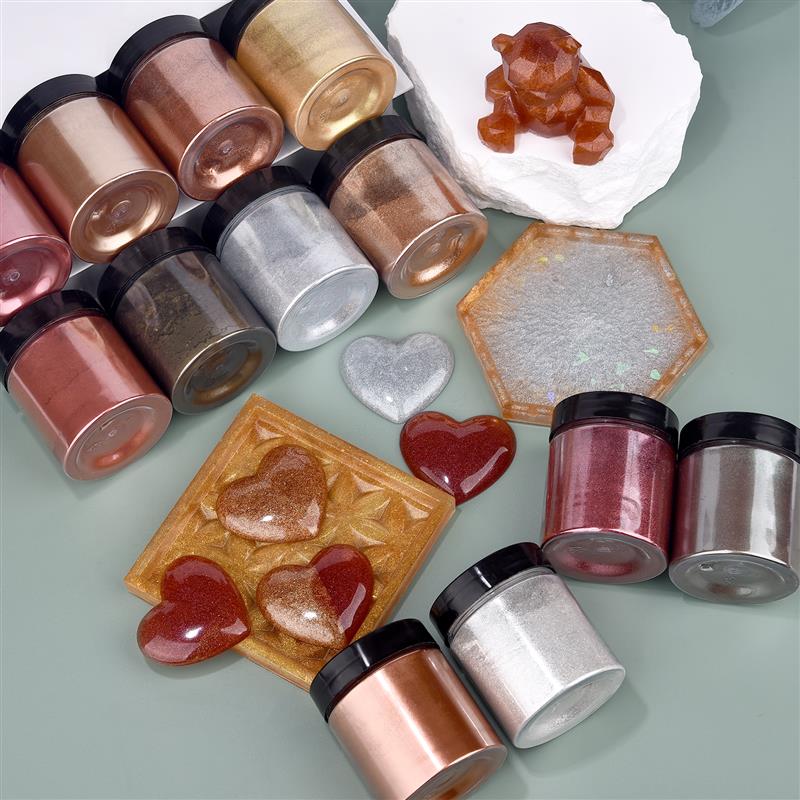 50g Shimmer Metallic Gold Silv - đánh giá và giá Resin Pigment Powder