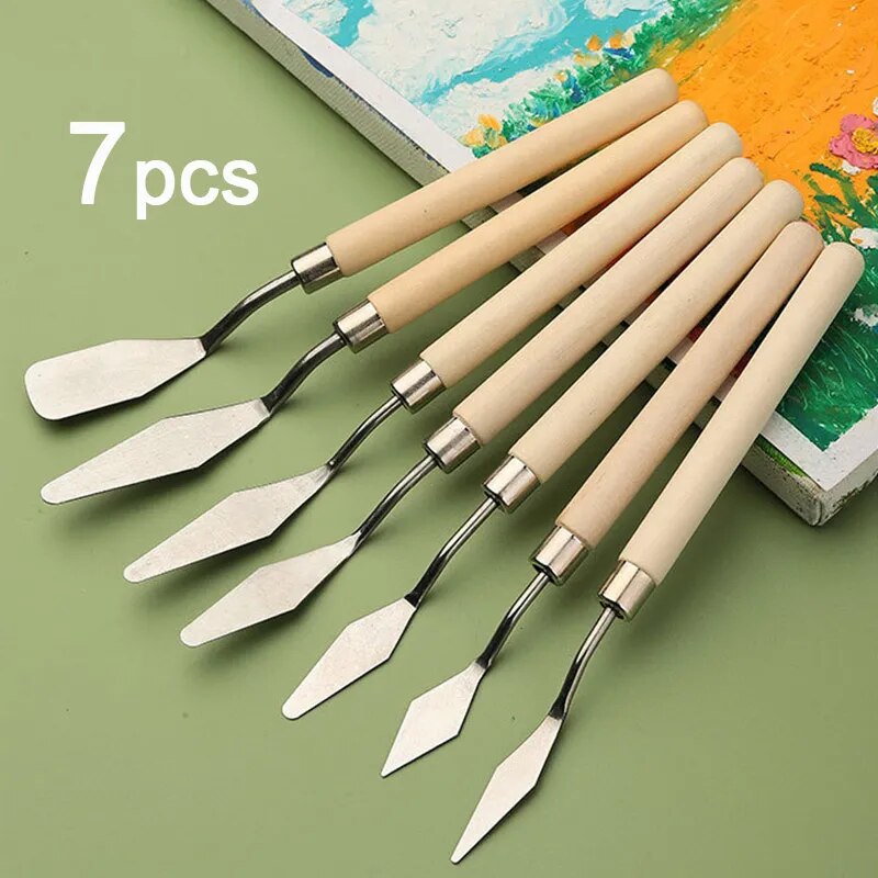7Pcs Stainless Steel Palette K - đánh giá và giá Painting Knife Palette