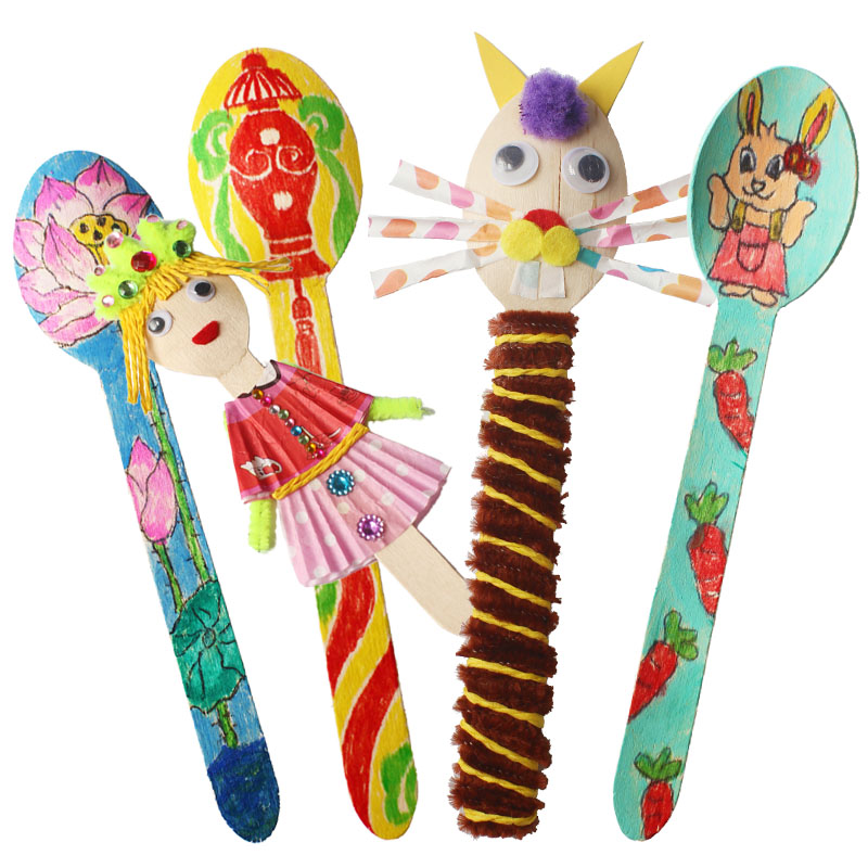 20PCS/LOT.Wood spoon arts and  - đánh giá và giá Art Craft For Kindergarten
