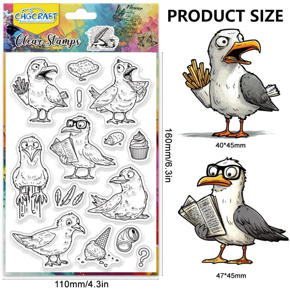 Seagulls Clear Stamps Bird Tra - đánh giá và giá Artwork Craft