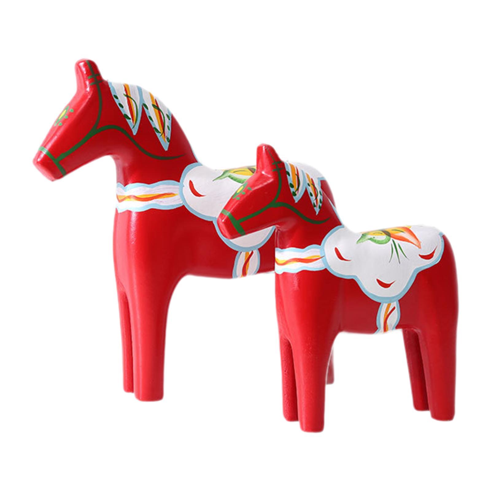 2Pcs Dala Horse Figurine Red C - đánh giá và giá Art Craft Horse
