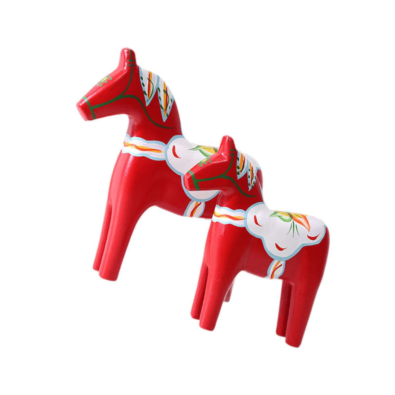 2Pcs Dala Horse Figurine Red C - đánh giá và giá Art Craft Horse