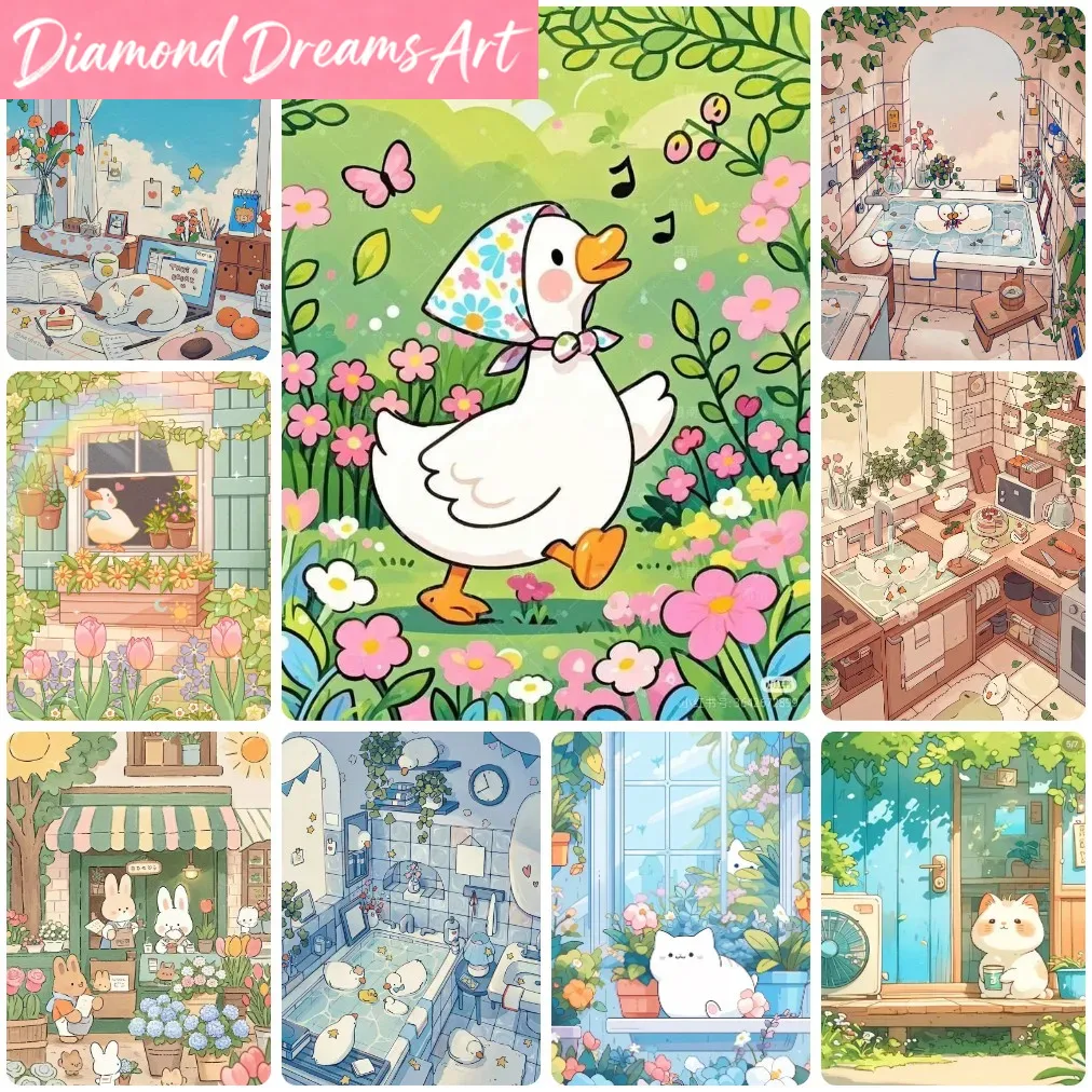Frameless,Cute Cartoon Animals - đánh giá và giá Art Craft Duck