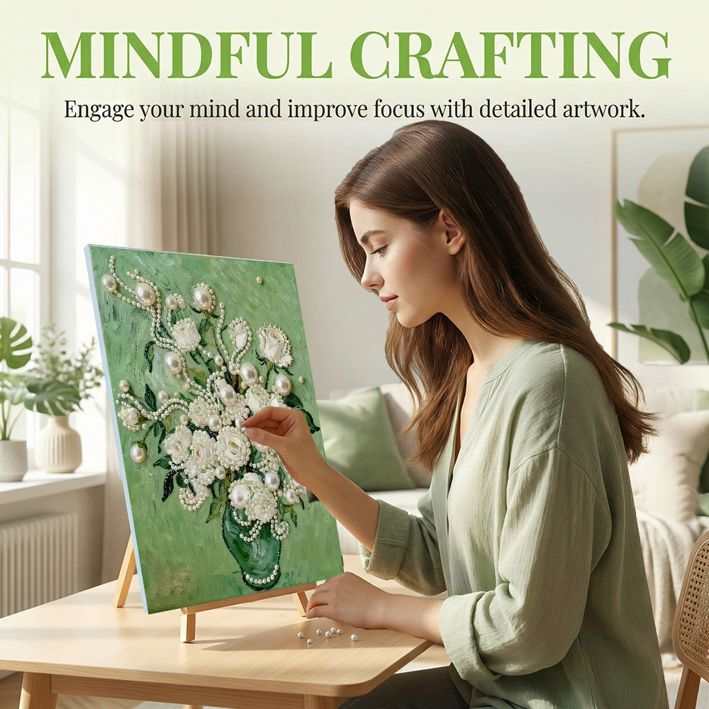 Huacan DIY Pearl Art Painting  - đánh giá và giá Art Craft Rose